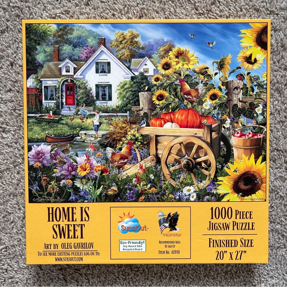 SunsOut Home is Sweet 1000 Piece Jigsaw Puzzle - Colorful Garden Scene. (1.5lbs) - Picture 2 of 5